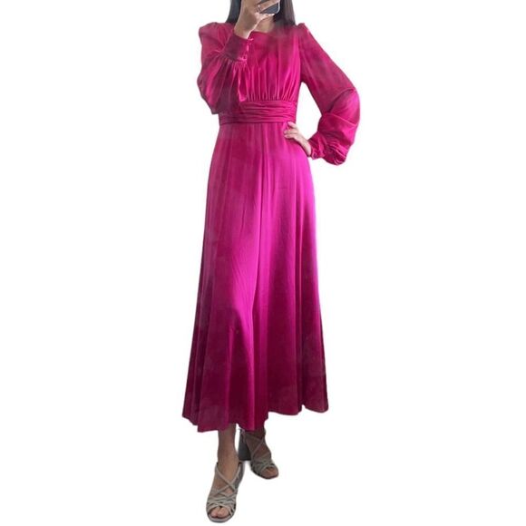 Andrew Gn Woven midi silk dress in Pivoine 38 - Picture 1 of 11